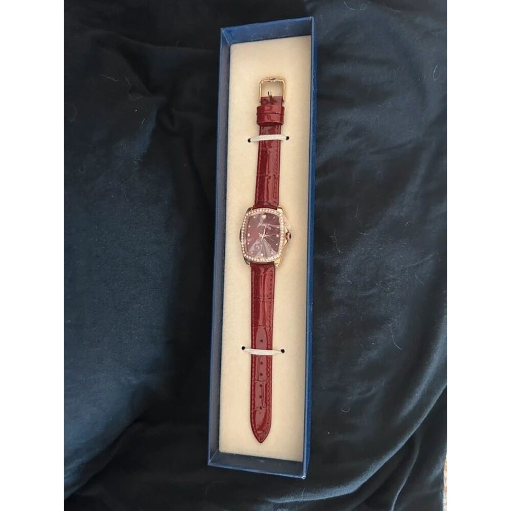 Stauer Ladies Rouge Burgundy Crystal Watch – New in Box
